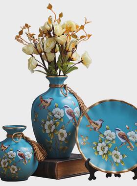 装饰品陶瓷花瓶美式摆件现代客厅玄关电视柜酒柜创意家居欧式摆设