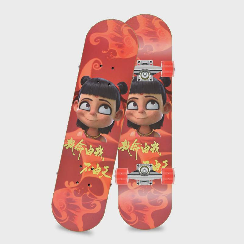 儿童初学者双翘滑板四轮3108闪光轮青少年男女公路刷街大pu闪光轮 - 图0