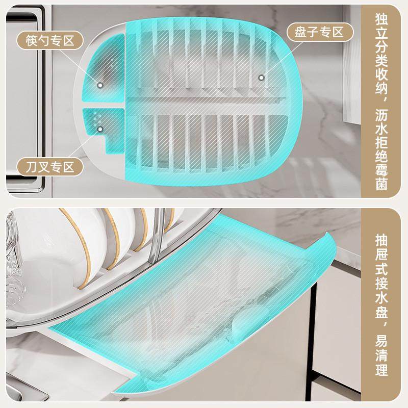 碗碟收纳架家用厨房双层碗柜带盖沥水装盘收纳箱置物架碗筷收陶琪,淘宝优惠券,粉丝福利购,淘宝优惠卷