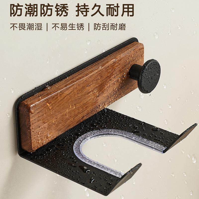 吹风机置物架免打孔浴室电吹风架卫生间风筒挂收纳架子胡桃木黑色,淘宝优惠券,粉丝福利购,淘宝优惠卷