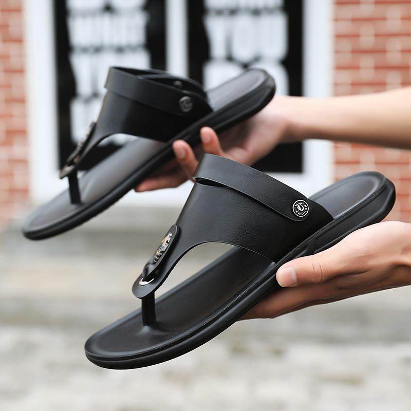 2025新款凉鞋男皮沙滩鞋男士人字拖鞋男夏季休闲外穿开车拖鞋男潮,淘宝优惠券,粉丝福利购,淘宝优惠卷