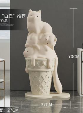 猫咪客厅大型落地摆件家居饰品迎宾沙发电视柜旁边乔迁新居礼品
