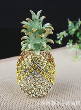 抖音爆款百货珐琅首饰盒水晶工艺品凤梨菠萝创意家居饰品摆件礼品