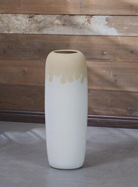 陶瓷落地大花瓶摆件中式现代陶罐客厅酒店玄关粗陶插花瓷瓶装饰品