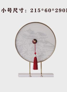 现代新中式禅意金属亚克力流苏售楼处样板房摆件客厅玄关艺术摆设