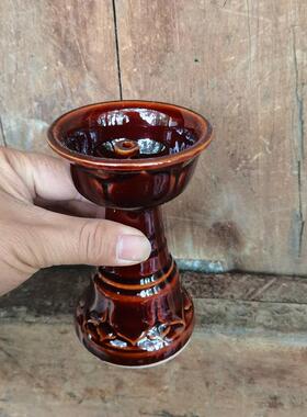 酥油灯灯座供佛灯家用神明供奉灯盏陶瓷神灯家烛台灯老式煤油