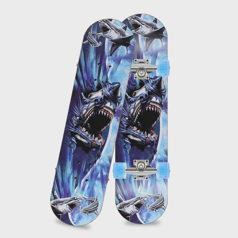 儿童初学者双翘滑板四轮3108闪光轮青少年男女公路刷街大pu闪光轮 - 图2