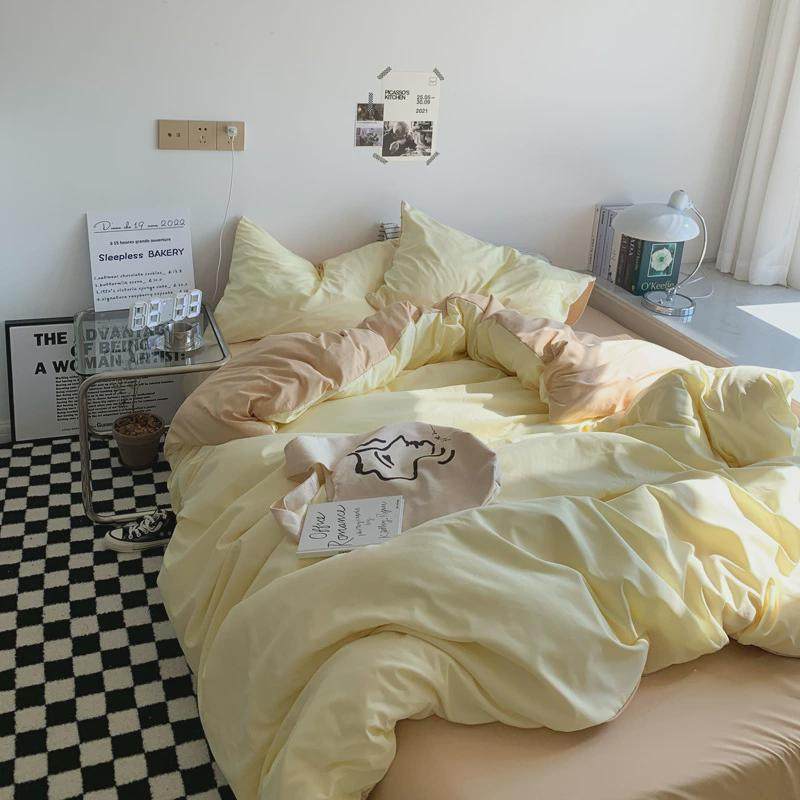 芝士奶茶~双拼水洗棉四件套1.8床上用品被罩单双人学生宿舍三件套,淘宝优惠券,粉丝福利购,淘宝优惠卷