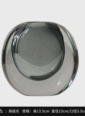 创意简约现代客厅轻奢样板房玻璃花瓶餐桌插花琉璃装饰品小摆件