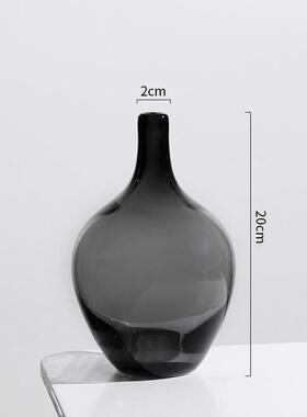 简约大肚瓶马醉木吊钟玻璃花瓶水培日式盆景遮光创意玻璃花瓶摆件
