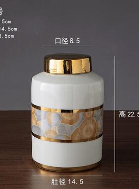 景德镇陶瓷摆件花瓶干花轻奢摆件美式客厅玄关简约花插花器摆设