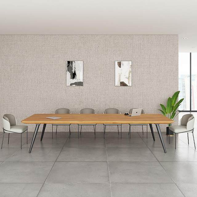 Modern simple and large-scale conference table, office long table workbench, long log negotiation table and chair combination