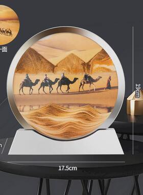 源头厂家网红爆款创意3d双面镜流沙画摆件工艺品背景镜边礼品