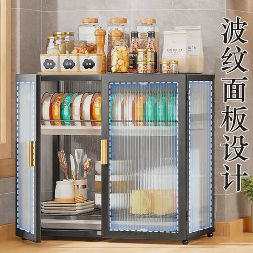 沥水碗架碗筷收纳盒厨房置物架大容量家用带门放餐具碗碟柜箱杯架 - 图1
