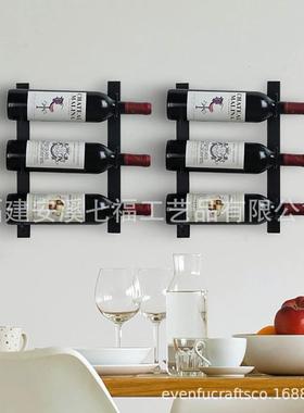 壁挂铁艺酒架摆件葡萄酒瓶红酒置物架挂墙悬挂高脚酒杯包邮酒柜