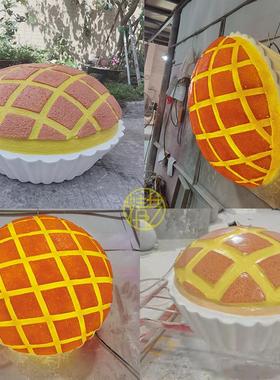 玻璃钢雕塑发光面包欧包蛋挞雕塑模型园林景观商场装饰美陈大摆件