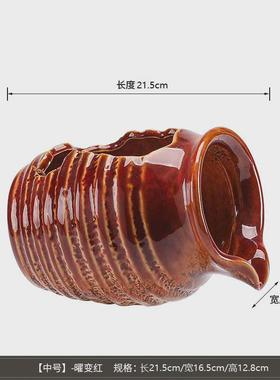 循环养鱼陶瓷生态缸美观流水开口罐流水陶罐过滤配件庭院花园造
