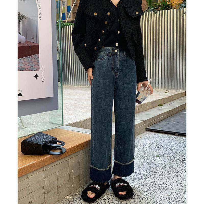 300斤大码梨形身材女色宽松显瘦卷边直筒,淘宝优惠券,粉丝福利购,淘宝优惠卷