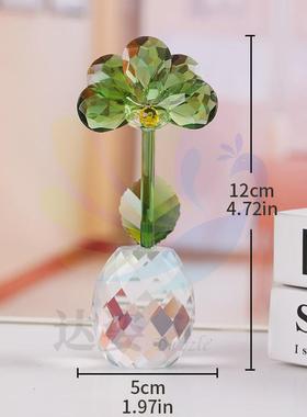 菠萝花瓣水晶摆件客厅装饰品现代简约风居家仿真花装饰水晶工艺品