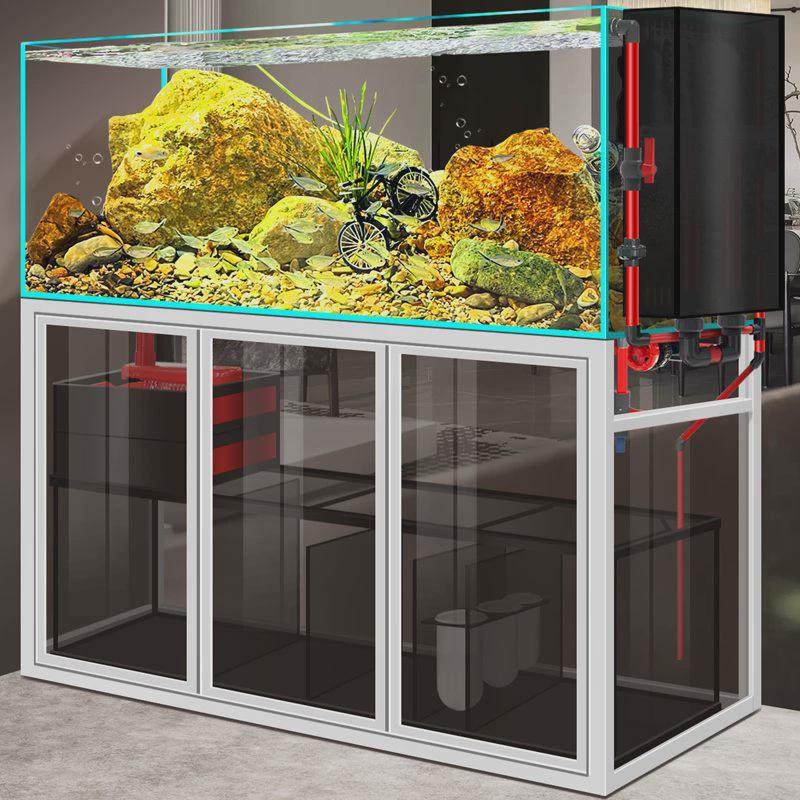 hp工业风溪流玻璃客厅大型鱼缸底滤超白缸免换水缸生态造景水族,淘宝优惠券,粉丝福利购,淘宝优惠卷