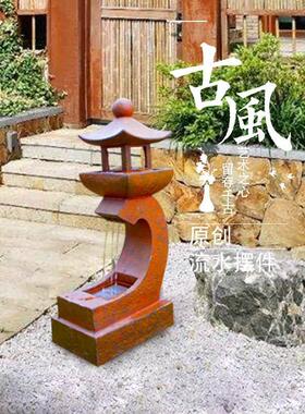 热销户外花园流水摆件落地喷泉别墅庭院中式灯塔循环水系景观家居