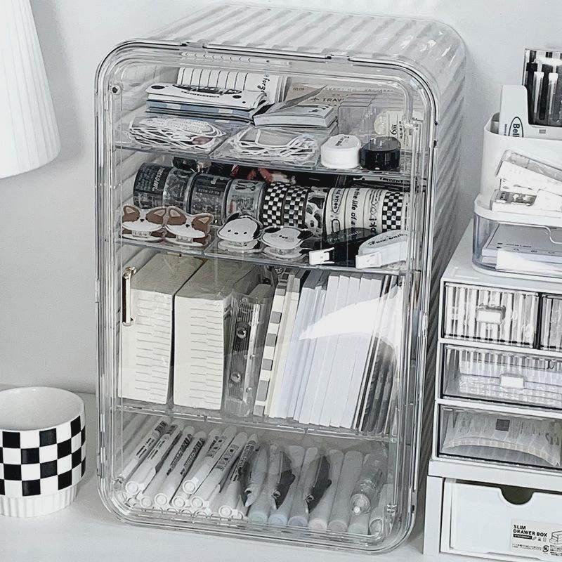 桌面手帐收纳柜收纳盒文具大容量书桌置物架女生整理透明抽屉柜,淘宝优惠券,粉丝福利购,淘宝优惠卷