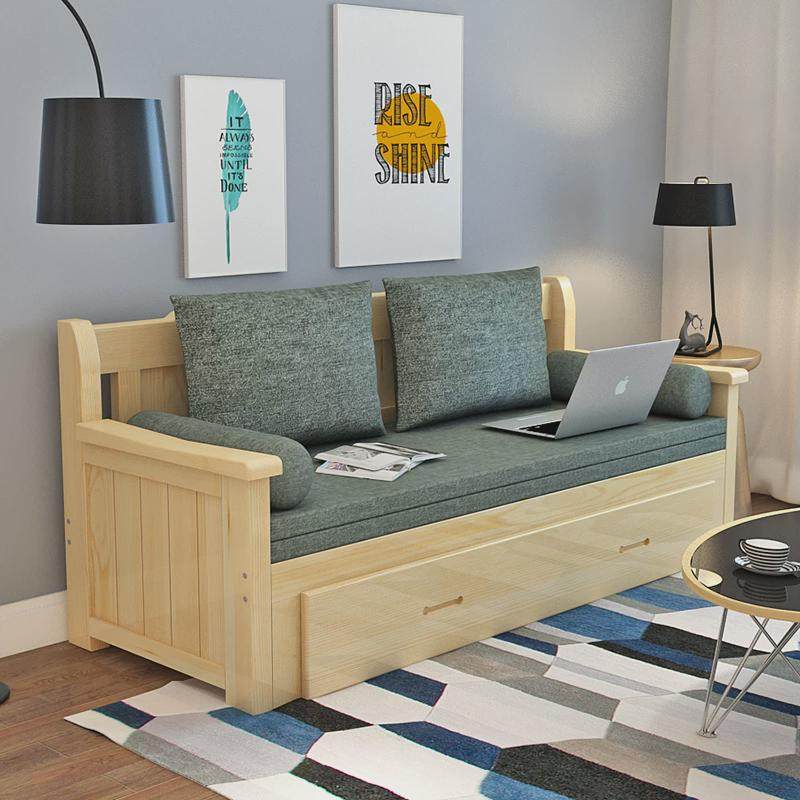 3Y实木沙发床可折叠客厅双人1.5米多功能可伸缩1.8米小户型推拉两,淘宝优惠券,粉丝福利购,淘宝优惠卷