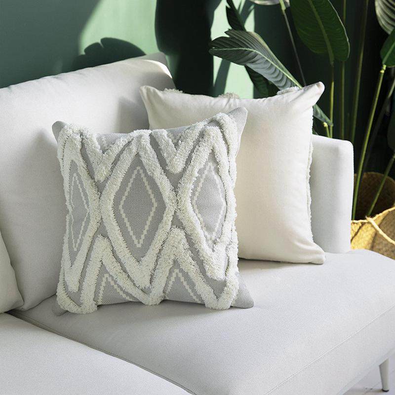 家居休闲窗靠垫套约风印花簇绒抱枕套客厅沙发抱枕靠垫套,淘宝优惠券,粉丝福利购,淘宝优惠卷