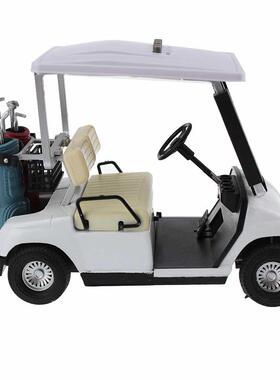 高尔夫球车模型合金模型办公室摆件金属桌面装饰摆件带闹钟显示屏