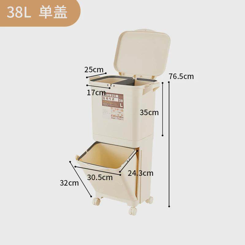 厨余专用家用带盖2023新款干湿分离分类脚踏双层大容量厨房垃圾桶,淘宝优惠券,粉丝福利购,淘宝优惠卷