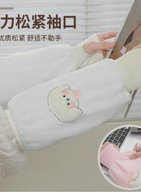 可爱袖套手套二合一女秋冬季2024新款办公室上班成人防脏套袖护袖