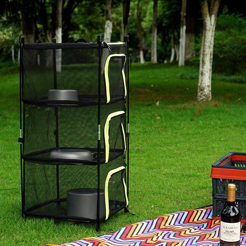 户外折叠晒网四层收纳筐储物篮野营晒鱼晾晒网架挂篮干燥架子网框,淘宝优惠券,粉丝福利购,淘宝优惠卷