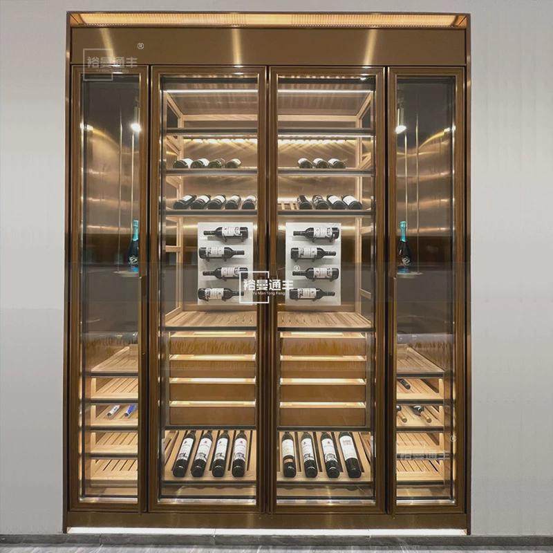 欧式红酒柜不锈钢红酒架子展示架复古酒窖嵌入式恒湿恒温酒柜,淘宝优惠券,粉丝福利购,淘宝优惠卷