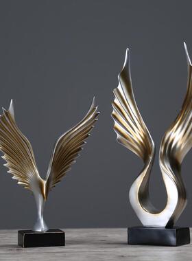 大鹏展翅创意艺术摆件现代简约家居饰品高档客厅办公室酒柜书柜