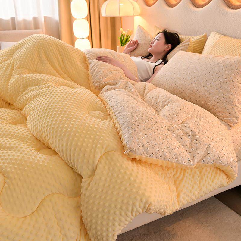 【保暖冬被加厚】豆豆绒新款单双人绒被子被芯可水洗直播货源,淘宝优惠券,粉丝福利购,淘宝优惠卷