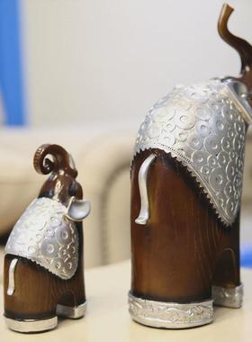 家居装饰品大象摆件客厅玄关入户茶桌办公室电视柜招财摆设一对