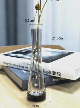 轻奢高级感花瓶欧式彩色水晶玻璃透明插花小花瓶酒店小清新花瓶