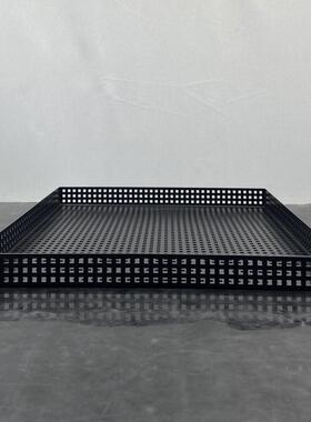 现代简约镂空折叠网片屏风摆件样板房网格托盘金属售楼处软装饰品