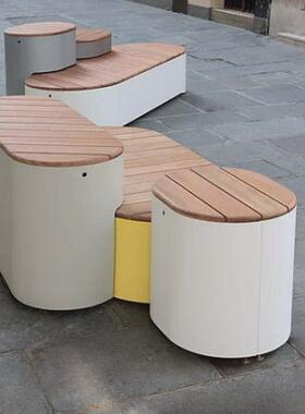 户外不锈钢创意造型异形长椅坐凳雕塑铁艺金属商业街商场景观座椅