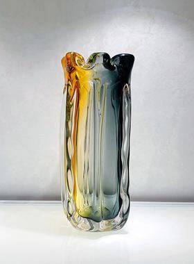 绿植轻奢琉璃花瓶摆件客厅插花北欧仿真花水培花器高档乔迁礼品