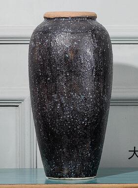 中式摆件中式陶瓷大花瓶客厅办公室桌面落地双用景德镇工艺品