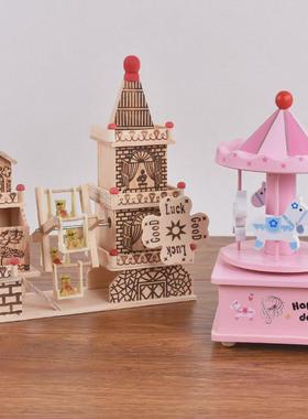 工艺品小木屋带灯万圣节装饰创意摆件礼品小房子模型装饰品摆设