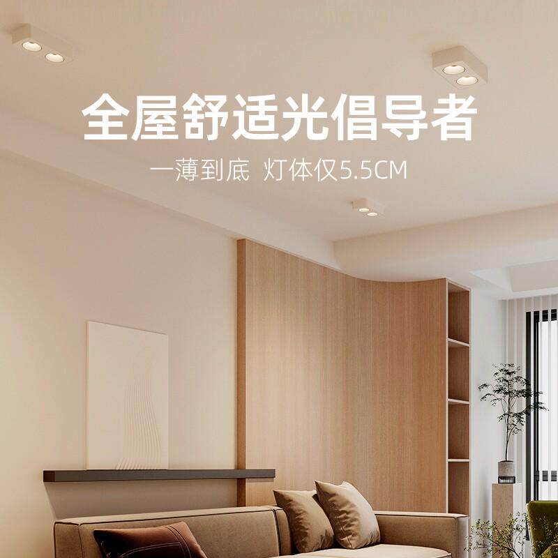 初识照明超薄明装斗胆灯卧室防眩目筒灯餐厅双头四头智能客厅灯具,淘宝优惠券,粉丝福利购,淘宝优惠卷