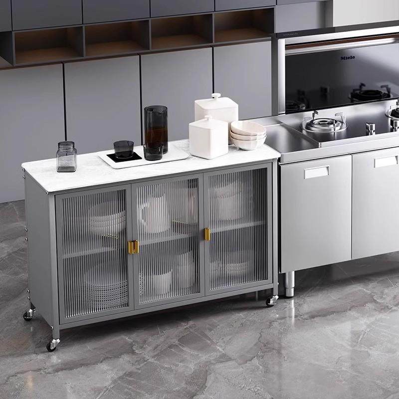 厨房置物架落地多层岩板收纳柜多功能微波炉烤箱切菜餐边碗储物柜,淘宝优惠券,粉丝福利购,淘宝优惠卷