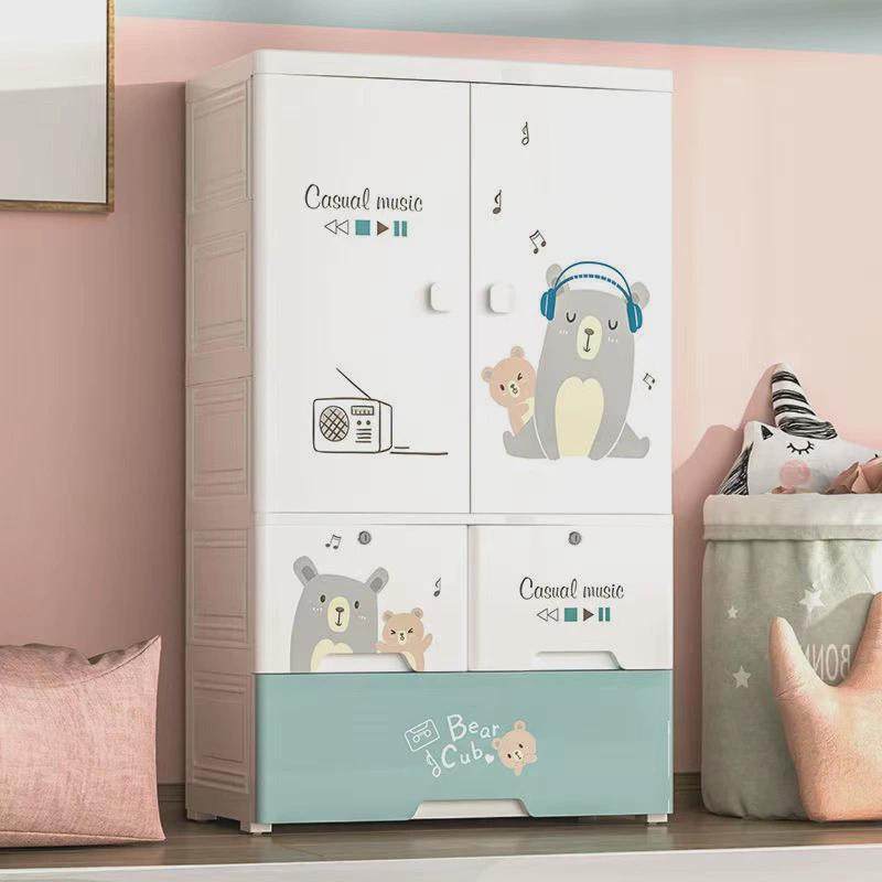 65面宽双开门收纳柜多层宝宝衣柜儿童玩具整理箱大号卡通储物箱子,淘宝优惠券,粉丝福利购,淘宝优惠卷