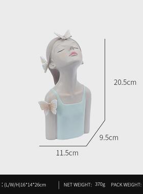 北欧手工轻奢女孩树脂工艺品ins摆件客厅家居电视柜桌面新装饰