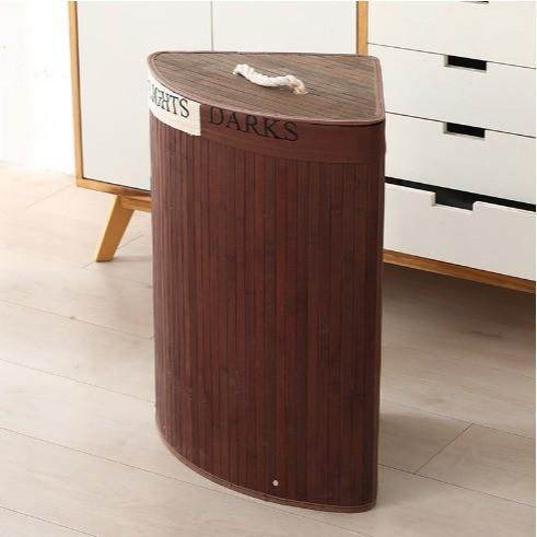 竹编折叠三角脏衣篓 酒店毛巾桶浴巾编织收纳筐家用高颜值 收纳篮,淘宝优惠券,粉丝福利购,淘宝优惠卷