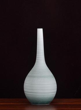 现代简约陶瓷花瓶摆件拉丝插花器装饰品餐桌北欧干花客厅摆设