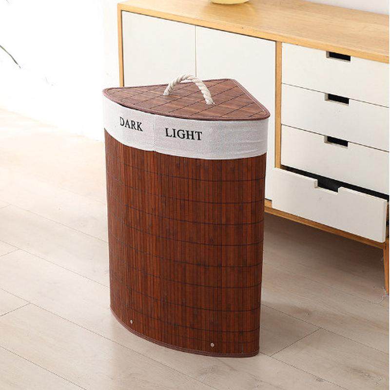 竹编折叠三角脏衣篓 酒店毛巾桶浴巾编织收纳筐家用高颜值 收纳篮,淘宝优惠券,粉丝福利购,淘宝优惠卷