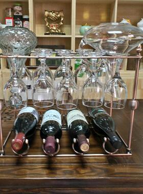 多功能红酒架摆件可拆装酒柜红酒斜放架带挂高脚杯醒酒器支架厂家